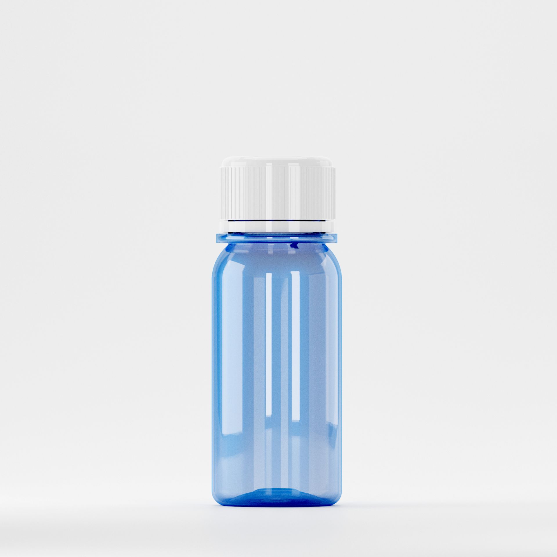 Flacon Pet 50ml, Albastru - Filet 28mm – PCO 1810 (Cu Capac Alb)