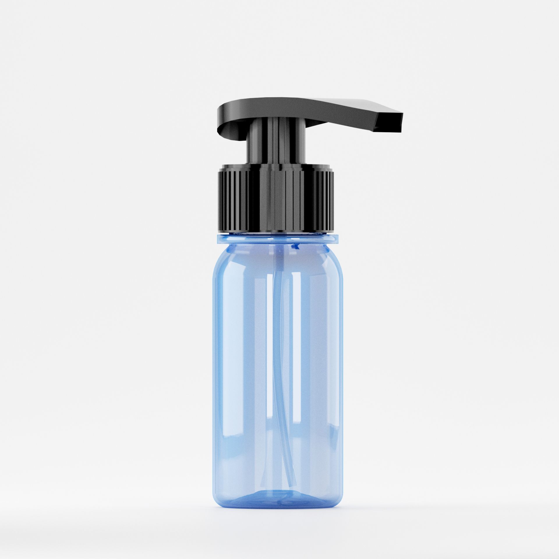 Flacon Pet 50ml, Albastru - Filet 28mm – PCO 1810 CU Pompită Neagră