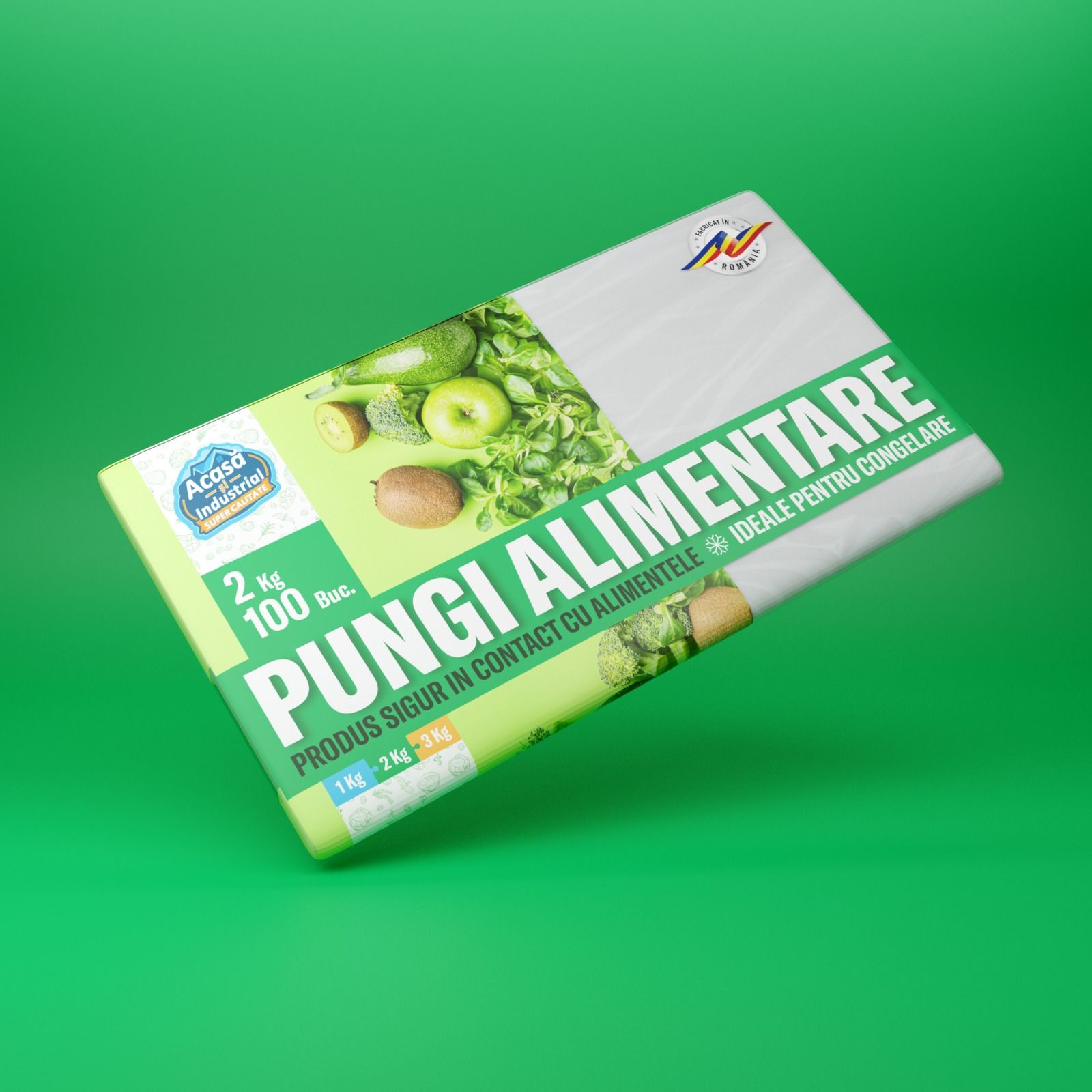 Pungi Congelator 2kg - 100 Pungi/Set - Acasă si Industrial- Soluția Ideală pentru Păstrarea Alimentelor la Rece și la Congelator