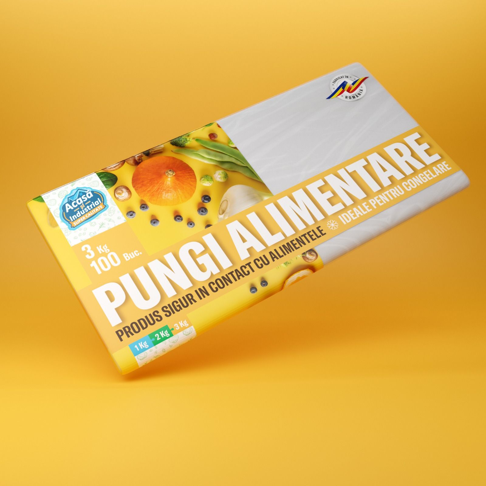 Pungi Congelator 3kg - 100 Pungi/Set - Acasă si Industrial - Soluția Ideală pentru Păstrarea Alimentelor la Rece și la Congelator
