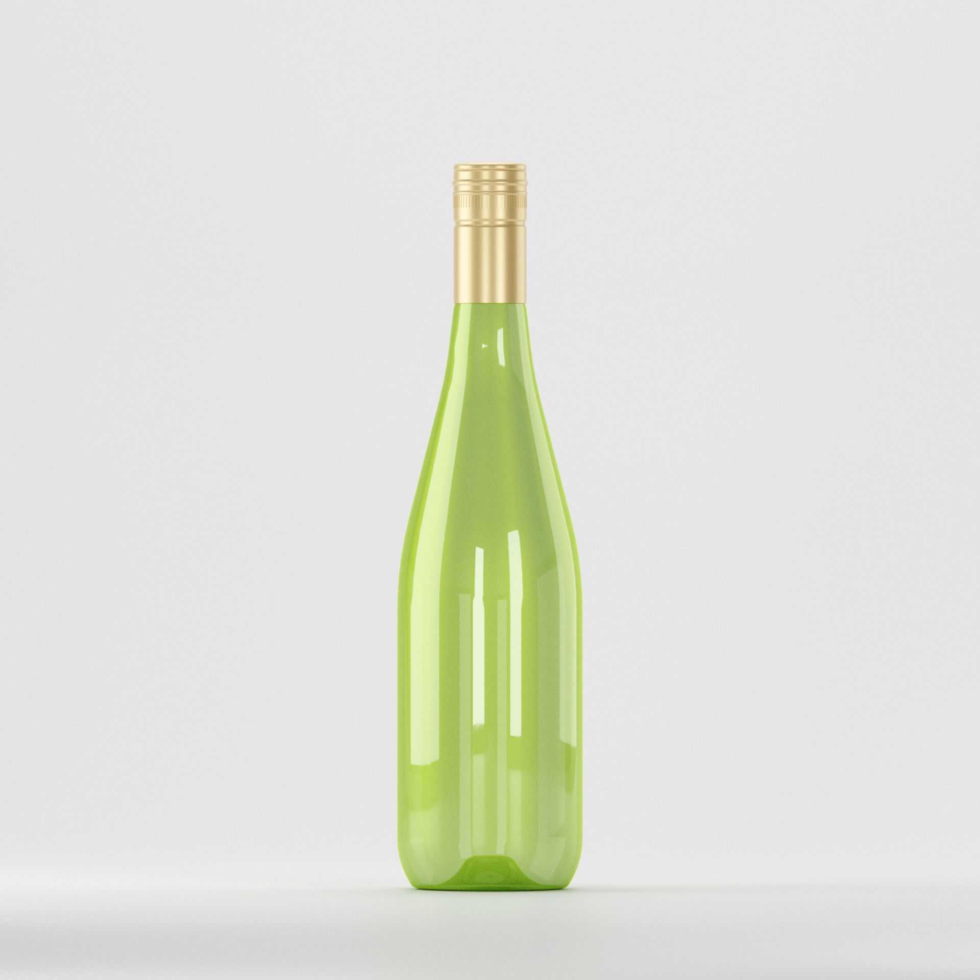 Flacon PET 750ml, verde – cu capac filetant auriu