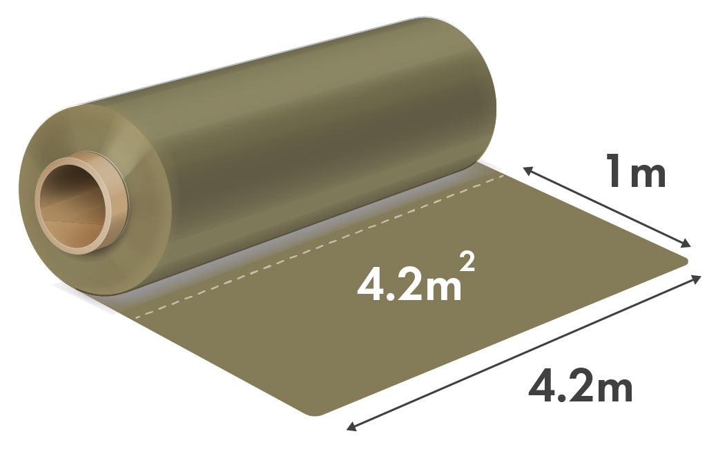 Folie de Construcții rLDPE (polietilena reciclata) Reciclat Transparent 4.2m x 120my – 1m Liniar = 4.2mp