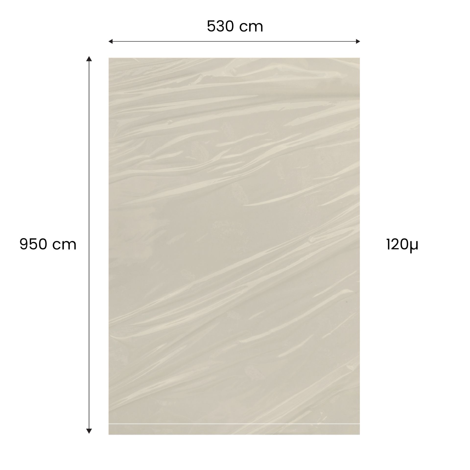 Saci LDPE Reciclați Natur 530x950 mm, 120µ – heavy-duty pentru încărcături grele