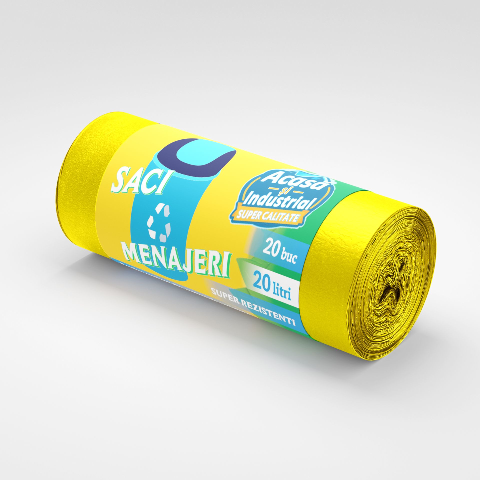 Saci menajeri 20L galbeni 20 saci/rola Acasa si Industrial