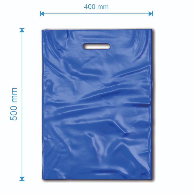 Sacoșă tip Banana LDPE 400mm x 500mm, culoarea albastru, grosime 50 microni