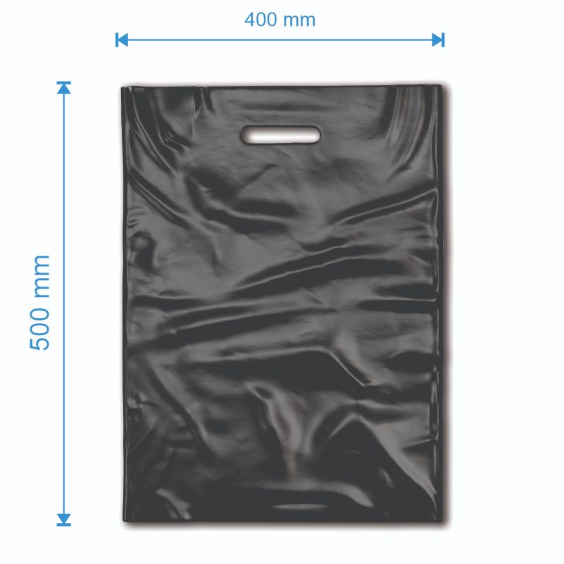 Sacoșă tip Banana LDPE 400mm x 500mm, culoarea negru, grosime 50 microni