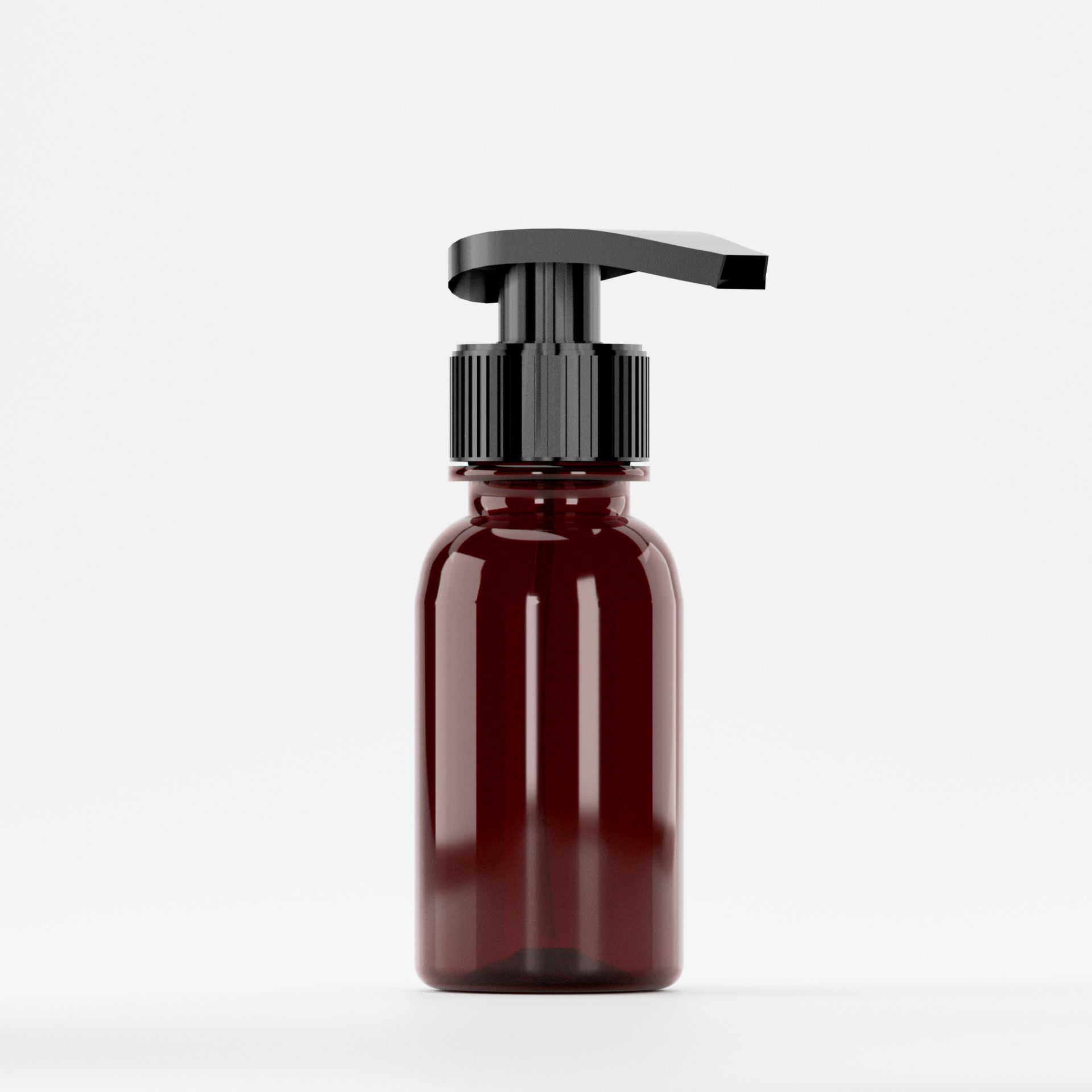 Flacon PET 100ml, Brun – Filet 28mm – PCO 1810 cu pompiță neagră