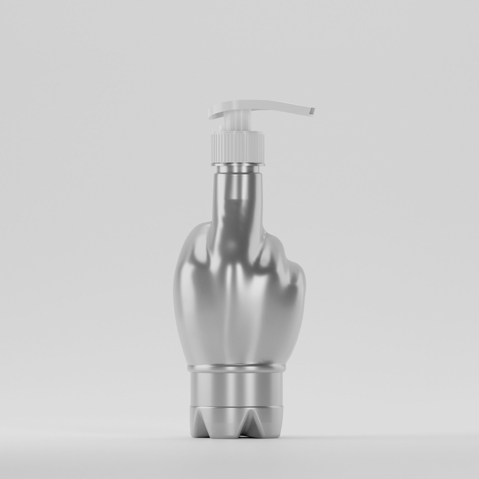  Flacon PET 370ml, Gri – 27 grame – Filet 28mm – cu Pompiță Albă