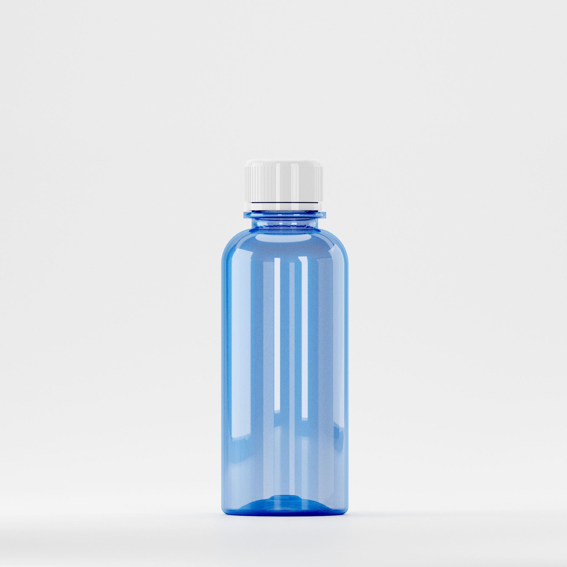 Flacon PET 200ml, Albastru – Filet 28mm – PCO 1810 (cu capac alb)