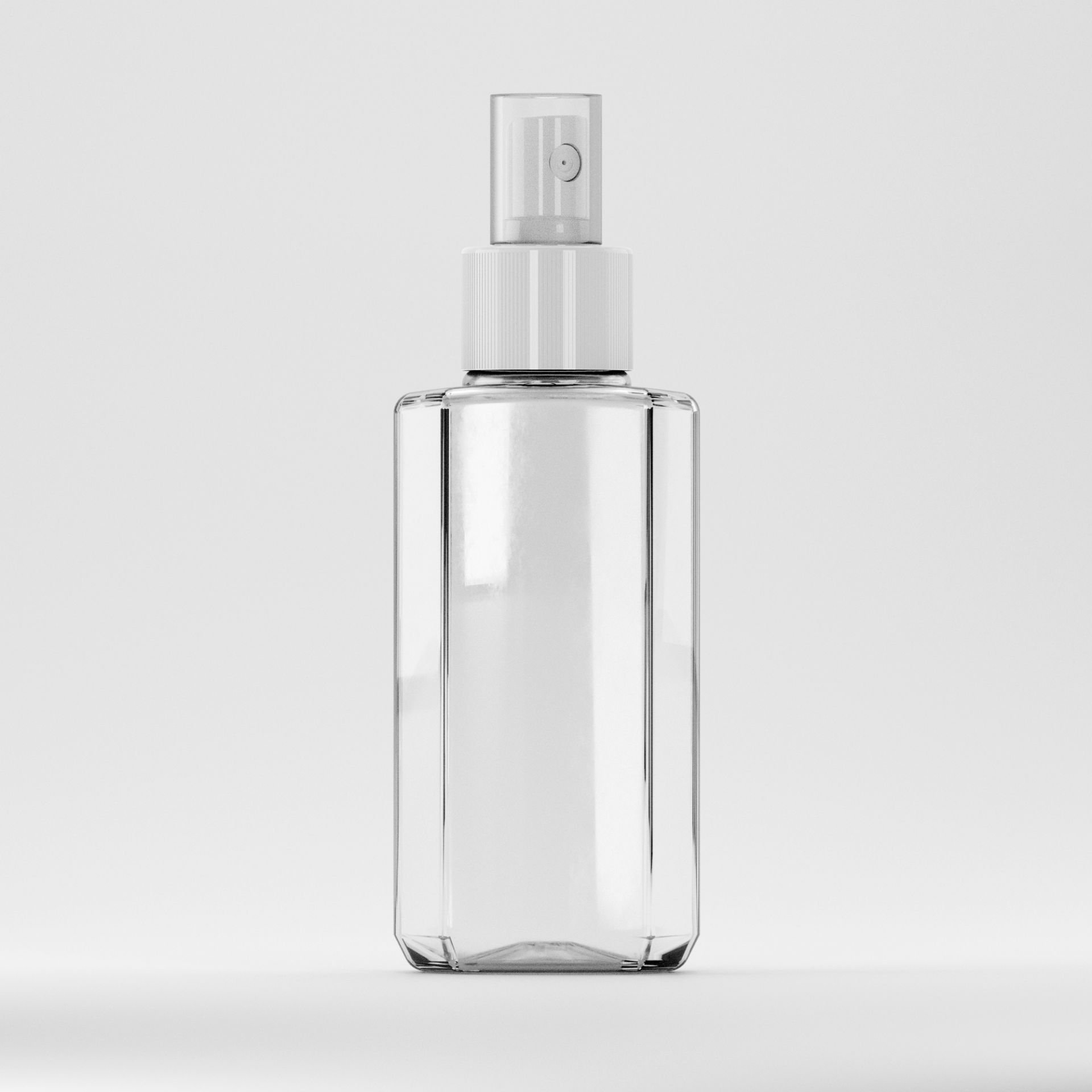 Flacon PET 75ml, Transparent - Filet 18mm, Cu Atomizor Alb